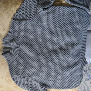 Banana Republic NWT Size XL Textured  Grey & Black Mockneck Sweater